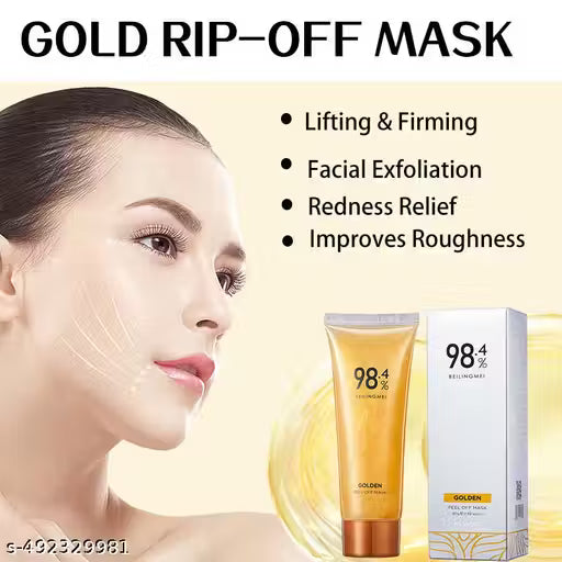 Gold Peel Off Mask, 98.4% Gold Foil Peel-Off Face Mask Anti-Wrinkle,