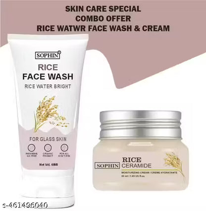 Sophin Rice Skin Whitening Cream & Facewash Look as U feel-Acne Care Face Cream