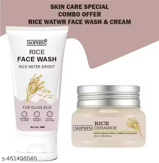 Sophin Rice Skin Whitening Cream & Facewash Look as U feel-Acne Care Face Cream
