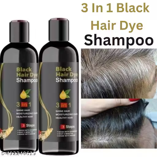 Herbal 3 in 1 Hair Dye Instant Black Hair Shampoo for Women