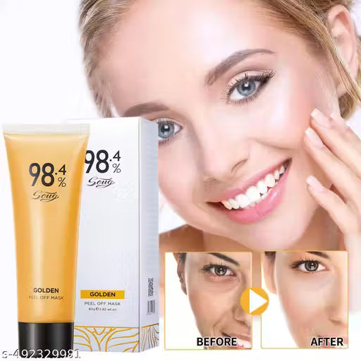 Gold Peel Off Mask, 98.4% Gold Foil Peel-Off Face Mask Anti-Wrinkle,